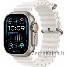 „Apple Watch Ultra 2“ GPS + mobilusis 49 mm titano dėklas „Ocean Band“ išmanusis laikrodis, baltas (MREJ3WB/A)