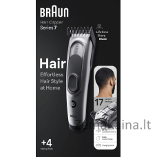 Braun HairClipper Series 7 HC7390 plaukų kirpimo mašinėlė, sidabrinė