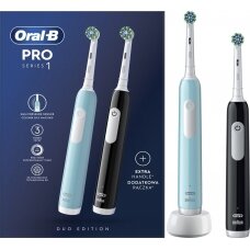 „Oral-B Pro Series 1 Cross Action“ dantų šepetėlių rinkinys, 2 pak. juodas + mėlynas juodas/mėlynas