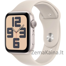 Išmanusis laikrodis Apple Watch SE 2023 GPS 44mm Starlight Alu Sport S/M Beige (MRE43QI/A)