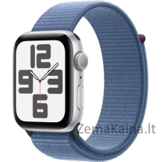 „Apple Watch SE 2023“ GPS išmanusis laikrodis, 44 mm sidabrinis „Alu Sport Loop Blue“ (MREF3)