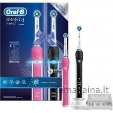 Oral-B Oral-B Smart 4 dantų šepetėlis 4900 Duo juodos ir rožinės spalvos