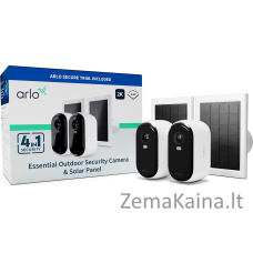 Arlo ARLO ESSENTIAL 2 2K lauko kamera, 2 pakuotės, W/2 saulės kolektorių BNDL IP kamera