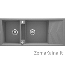 Deante kriauklė Magnetinė 2 dubenėlių granitinė kriauklė su nusausintuvu