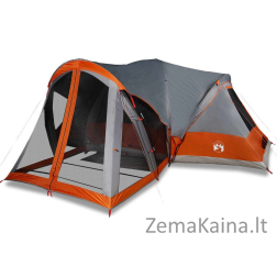 vidaXL Camping Tent Family Teepee Tent 8 asmenims Pilka ir oranžinė Neperšlampama