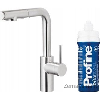 KFA DUERO PURE BASIC IŠtraukiamas virtuvinis maišytuvas VIRTUVĖ SU VANDENS FILTRACIJOS FUNKCIJA IR IŠtraukiamu snapeliu + PROFINE BLUE S FILTRŲ RINKINYS, INOX