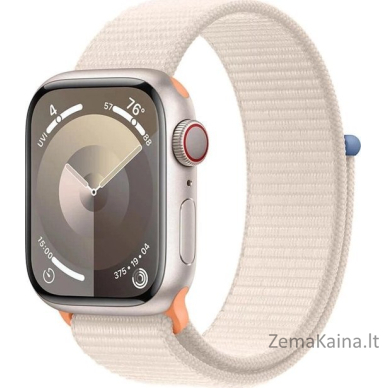 Apple Watch 9 GPS + Cellular 41 mm Starlight Alu Sport Loop išmanusis laikrodis smėlio spalvos (MRHQ3QP/A)