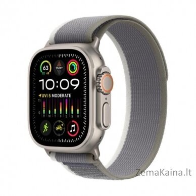 Išmanusis laikrodis Apple Watch Ultra 2 GPS + mobilusis 49 mm titano dėklas Trail Loop S/M pilkas (MRF33)