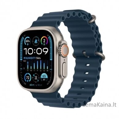 „Apple Watch Ultra 2“ GPS + mobilusis 49 mm titano dėklas „Ocean Band“ išmanusis laikrodis mėlynas (MREG3GK/A)