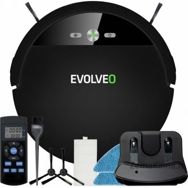 Evolveo EVOLVEO RoboTrex H6 valymo robotas, robotas ký vysavač, stírání vodou, nabíjecí stanice, černý