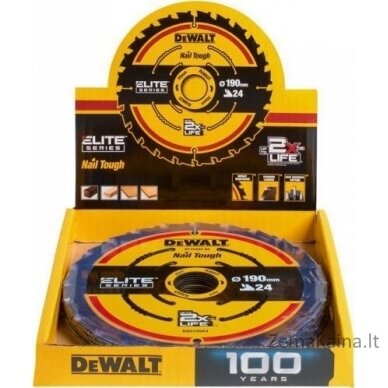 „Dewalt“ MEDIENOS DISKINIS PJŪKLAS ELITE 190*30MM 24 DANTYS (1 PC)