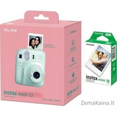 Fujifilm Fujifilm skaitmeninis fotoaparatas | Instax Mini 12 kamera + Instax Mini Glossy (10pl) | Mėtų žalia | 800