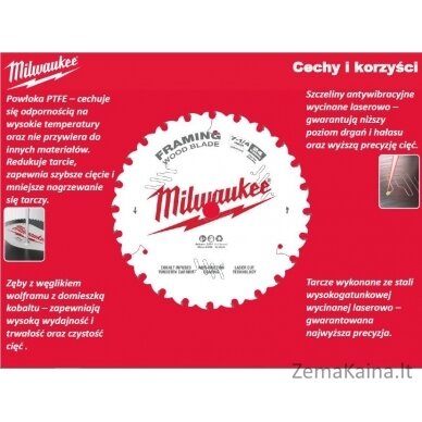 Milwaukee MILWAUKEE diskinis pjūklas 165x15,87x24z MEDIENA – GREITAI PJOVAMA CSB P W