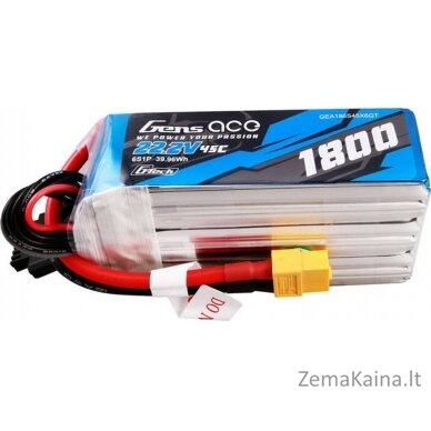 Gens Ace Gens ace G-Tech 1800mAh 22.2V 45C 6S1P Lipo baterija su XT60 Plug jungtimi