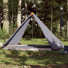 vidaXL Camping Tent Family Teepee Tent 8 asmenims Pilka ir oranžinė Neperšlampama