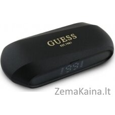 Guess Guess Bluetooth ausinės GUTWSC2MCDSK TWS + prijungimo stotelė juoda/juoda pailgas metalinis spausdintas logotipas