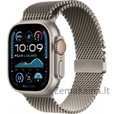 Išmanusis laikrodis Apple Watch Ultra 2 GPS + mobilusis 49 mm natūralaus titano dėklas Milanese Loop S pilkas (MX4M3FD/A)