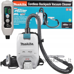 Makita pramoninis dulkių siurblys BATTERY BACKPACK DULKIŲ SIurblys 2 L 40V XGT 0*AH
