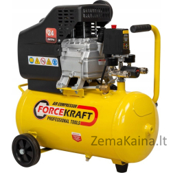 Forcekraft kompresorius Stūmoklinis kompresorius su tiesiogine pavara (1.5kW, 24l bakas, 8bar, 180l/m, 230V)