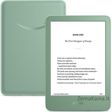 „Amazon Kindle“ 16 GB skaitytuvas su žalios spalvos skelbimais (B0CNVCQZG1)