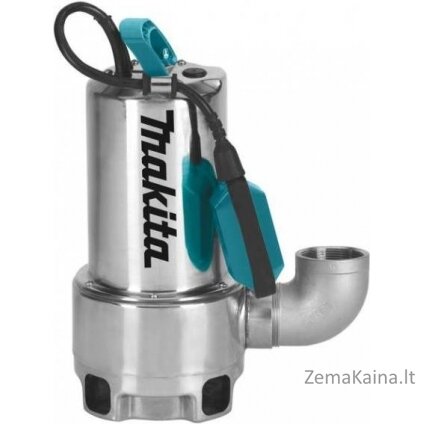„Makita“ nešvarus vandens siurblys su plaukiku 1100W 250 L/Min Inox (PF1110)
