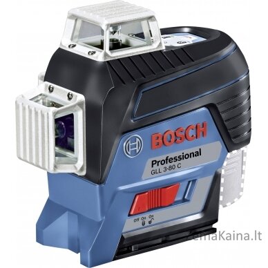 „Bosch Plocal Laser GLL“ 3-80 C raudonas 30 m