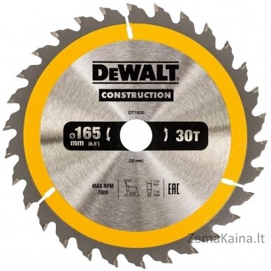 Dewalt piła piła 165x20mmx30z - dt1935 -qz