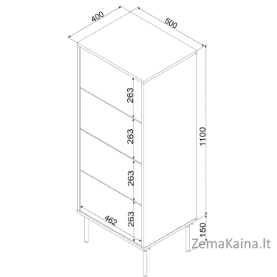 4S TRESSE komoda 50x40x125 matinės žalios spalvos 3