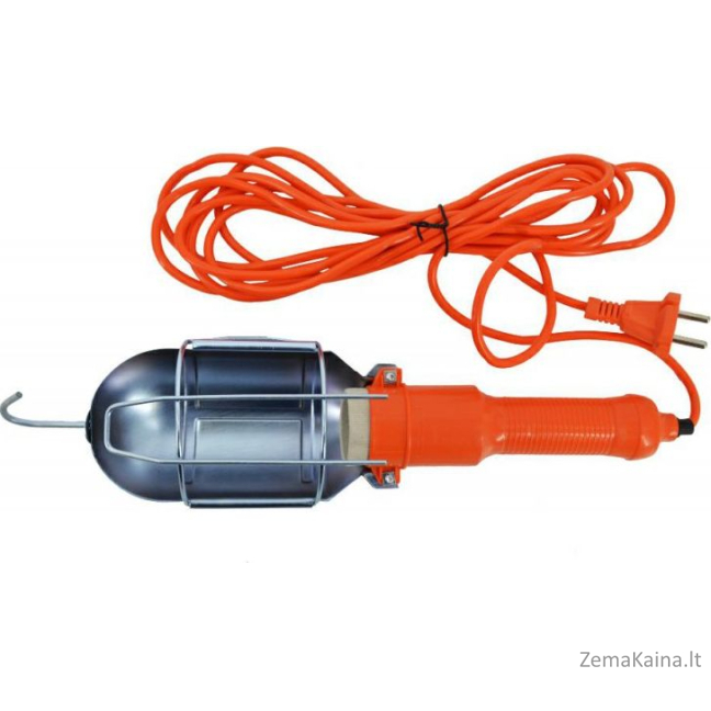 „Awtools Orange Workshop Lamp 220 V“ 5 m guma (AW17710)