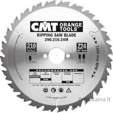 CMT Piła HM 160x20x2.2/1,6 z = 12 išilginis pjūvis (290.160.12h)