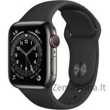 „Smartwatch Apple Watch“ serija 6 GPS + Cellular 40mm pilkos spalvos plieno juodas sportas juodas (M06x3WB/A)