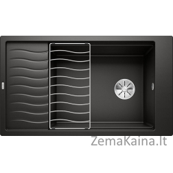 „Blanco“ kriauklė „Elon XL 8 S Silgranit Black“ su „Infino“ kamščiu, lašinamos grotelės (525886)