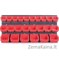 „Prosperplast Kistenberg“ dirbtuvių lenta su „Cuvettes Czarna“ 80x40cm 2 vnt + 24 NTBNP2 konteineriais „Red Kor2-S411“