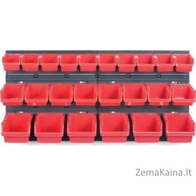 „Prosperplast Kistenberg“ dirbtuvių lenta su „Cuvettes Czarna“ 80x40cm 2 vnt + 24 NTBNP2 konteineriais „Red Kor2-S411“