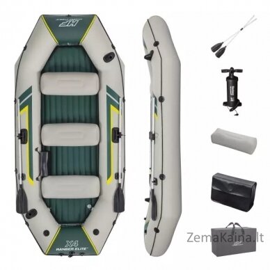 Bestway Ranger Elite X4 Raft, 320х148х47 cm, 4-vietė pripučiama valtis kietu dugnu