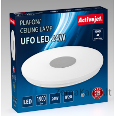 Activejet AJE-UFO 24W lubų šviestuvas Sidabras, Balta Nekeičiama (-os) lemputė (-os) LED G