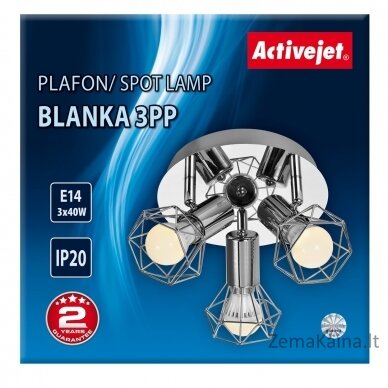 Activejet AJE-BLANKA 3PP lubų šviestuvas Sidabras E14 2