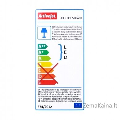 Activejet Plafon LED AJE-FOCUS Black + pilot lubų šviestuvas Juoda Nekeičiama (-os) lemputė (-os) G 11