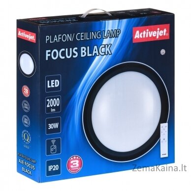 Activejet Plafon LED AJE-FOCUS Black + pilot lubų šviestuvas Juoda Nekeičiama (-os) lemputė (-os) G 10