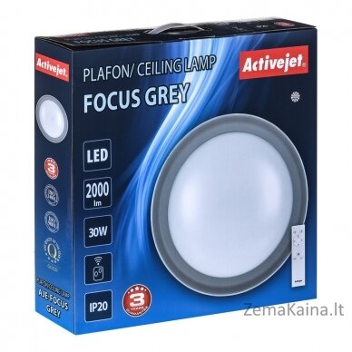 Activejet Plafon LED AJE-FOCUS Grey + pilot lubų šviestuvas Pilka Nekeičiama (-os) lemputė (-os) G 11