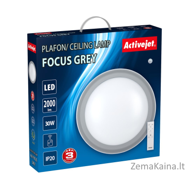 Activejet Plafon LED AJE-FOCUS Grey + pilot lubų šviestuvas Pilka Nekeičiama (-os) lemputė (-os) G 2