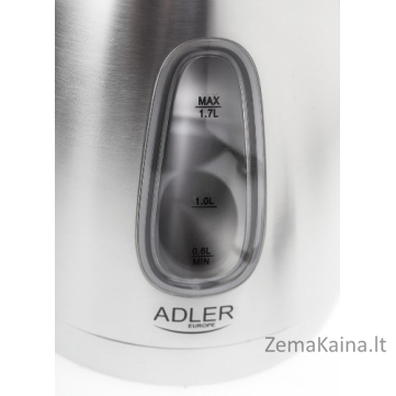 Adler AD1223 elektrinis virdulys 1,7 L Juoda, Nerūdijančiojo plieno 2000 W 5