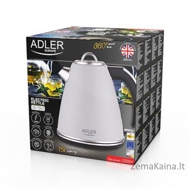 Adler AD 1343 elektrinis virdulys 1,5 L 1850 W Pilka 8