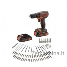 Aku. suktuvas BDCDC18BAFC 2x1,5Ah + 80 priedų ir lagaminas, Black+Decker