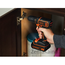 Akumuliatorinis suktuvas/gręžtuvas BDCDD186 18V 1x1,5 Ah, Black+Decker