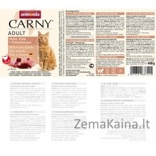 ANIMONDA Carny Adult Vištienos, kalakutienos, ančių širdelės - šlapias kačių maistas - 400g