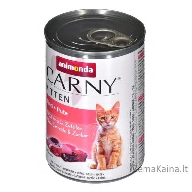 ANIMONDA Carny Kitten smak: wołowina,indyk 400g 1