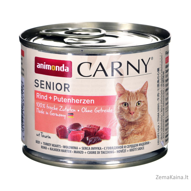 Animonda Carny Senior Jautienos ir kalakutienos širdys 200 g