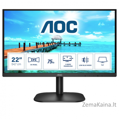 AOC B2 22B2H/EU LED display 54,6 cm (21.5") 1920 x 1080 pikseliai „Full HD“ Juoda 1