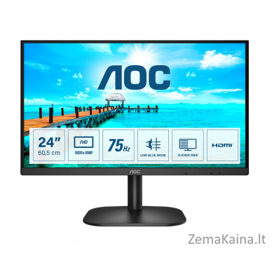 AOC B2 24B2XHM2 kompiuterio monitorius 60,5 cm (23.8") 1920 x 1080 pikseliai „Full HD“ LCD Juoda